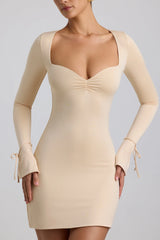 Slinky Jersey A-Line Mini Dress in Buttercream