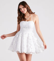 Joanna Sequin Lace Party  White Prom Dress is a gorgeous pick as your 2024 prom dress or formal gown for wedding guest, spring bridesmaid, or army ball attire!