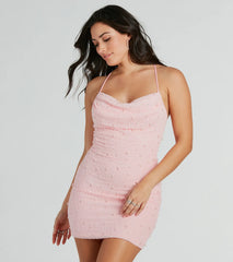 Keira Faux Pearl Strappy Open-Back Mini Dress