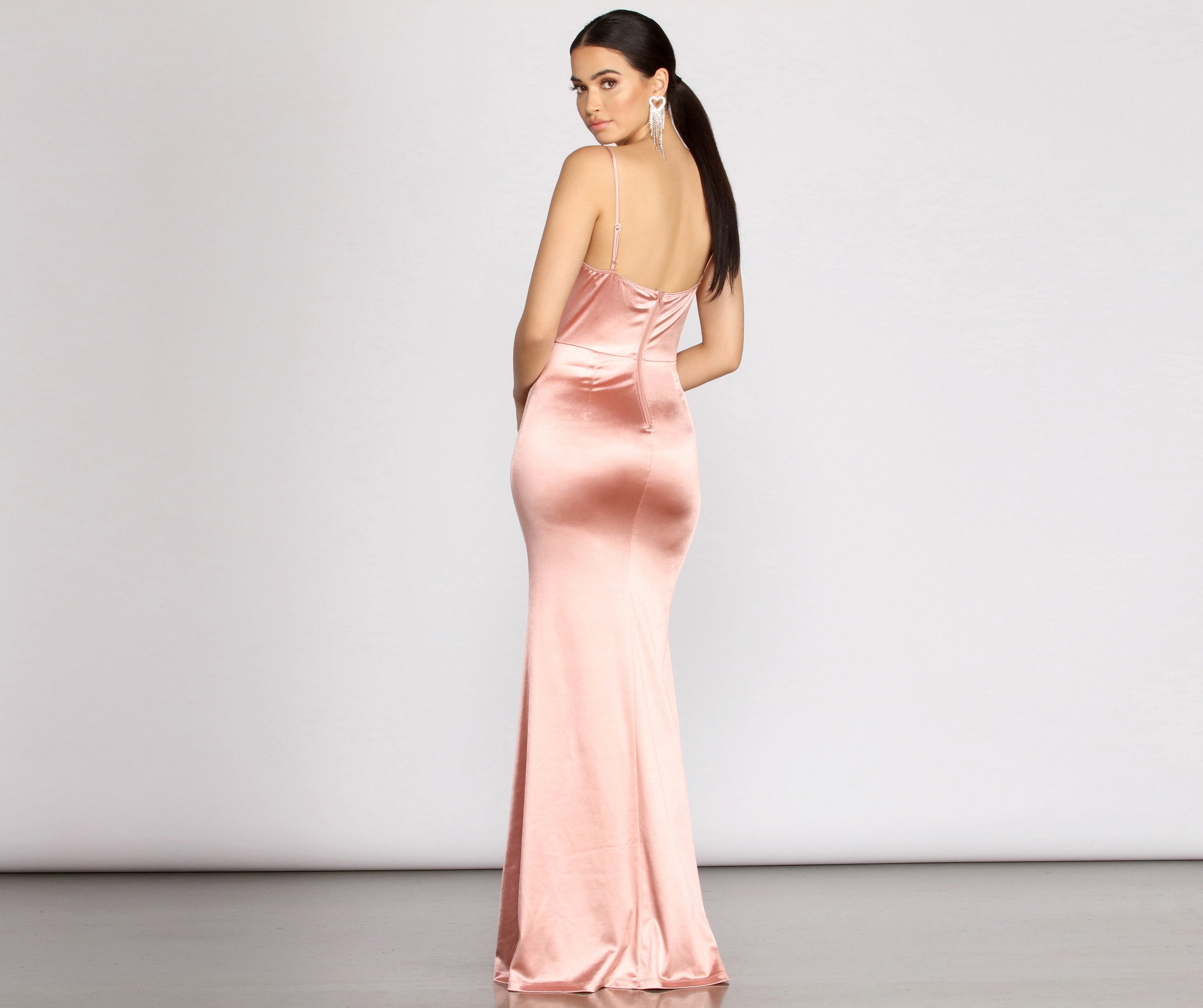 Nahla Formal Satin Mermaid Dress is the perfect prom dress pick with on-trend details to make the 2024 dance your most memorable event yet!