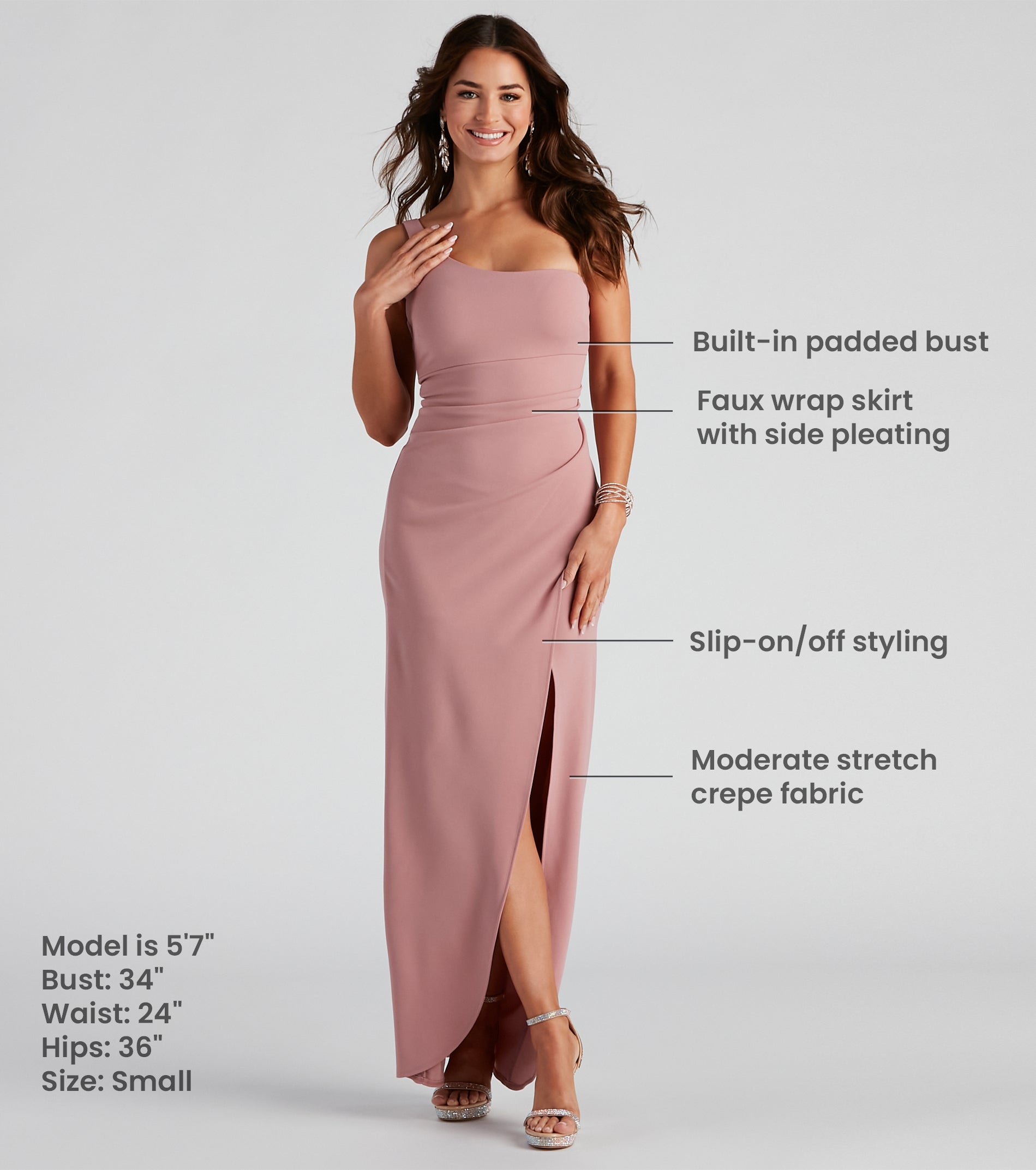 Iris One-Shoulder Crepe Dress creates the perfect summer wedding guest dress or cocktail party dresss with stylish details in the latest trends for 2024!