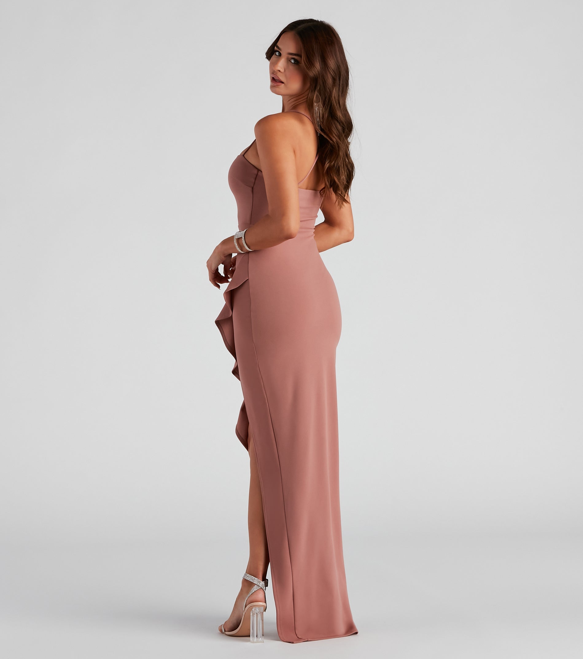 Tiffany Sleeveless High Slit Formal Dress is a gorgeous pick as your formal dress for wedding guests, fall bridesmaids, or military birthday ball attire!