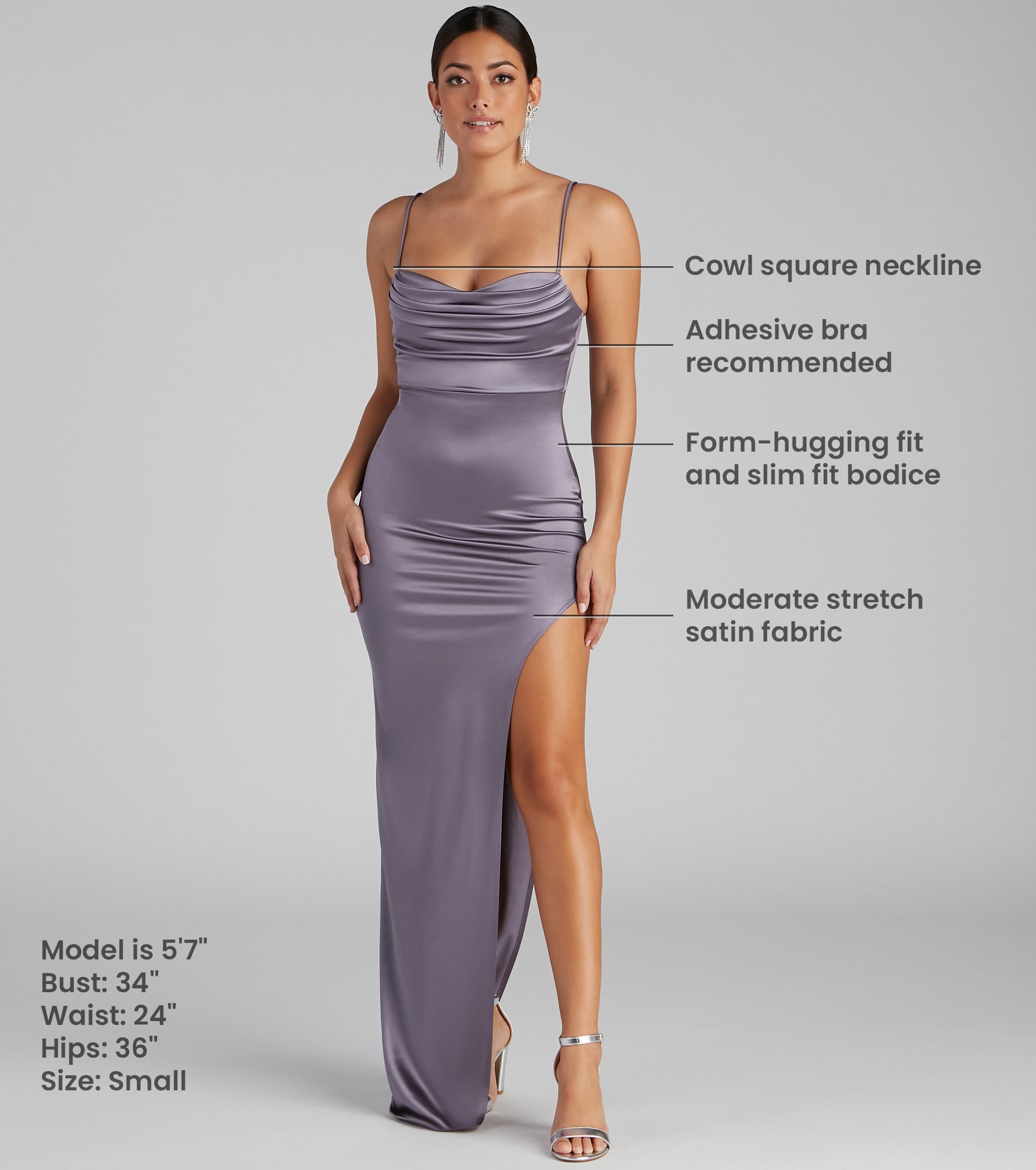 Whether it's the color or silhouette of the Lola High Slit Satin Dress, this bridesmaid dress is a gorgeous pick for a maid-of-honor or to create a bridal party look ready to celebrate!