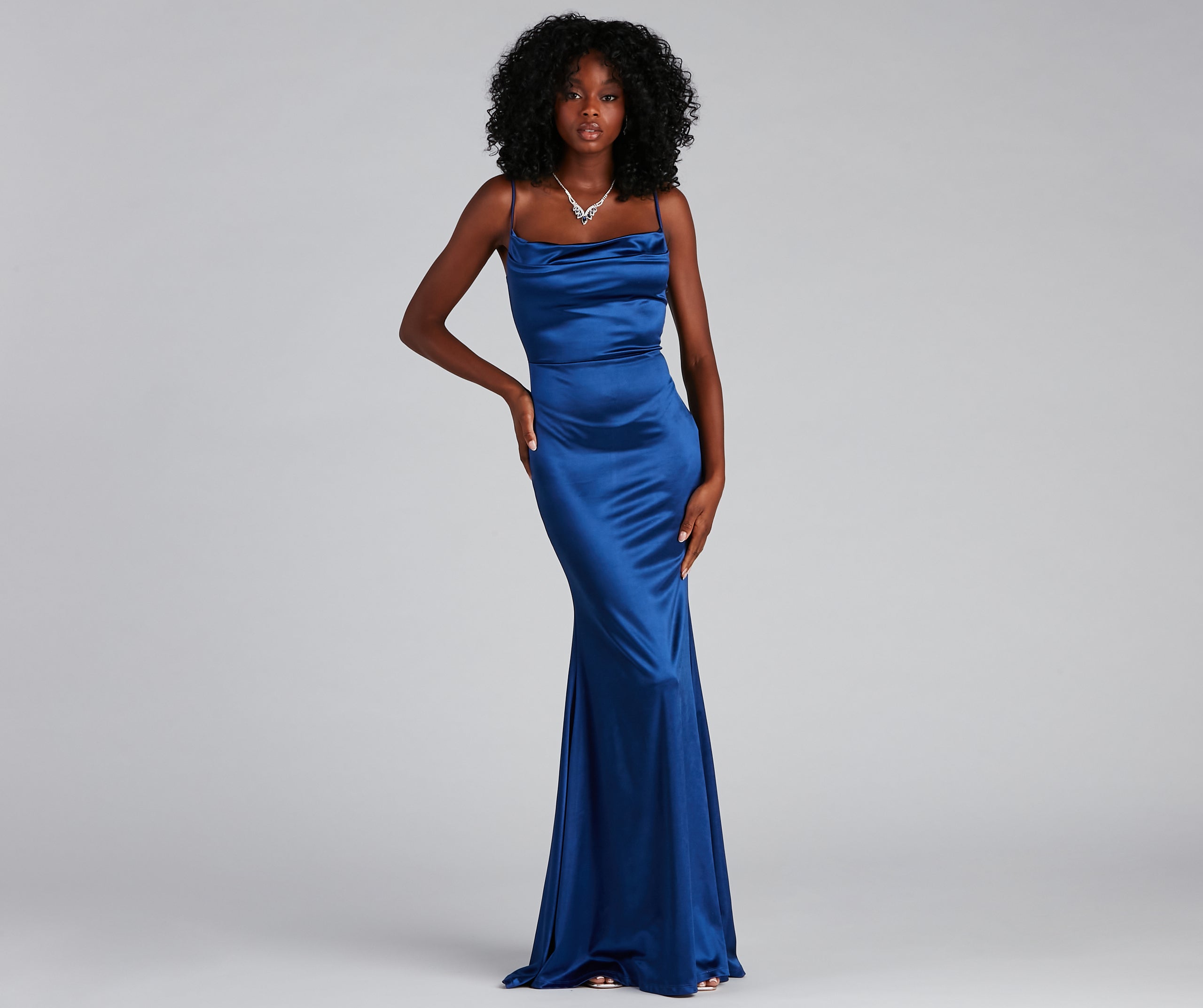 Nahla Formal Satin Mermaid Dress is the perfect prom dress pick with on-trend details to make the 2024 dance your most memorable event yet!