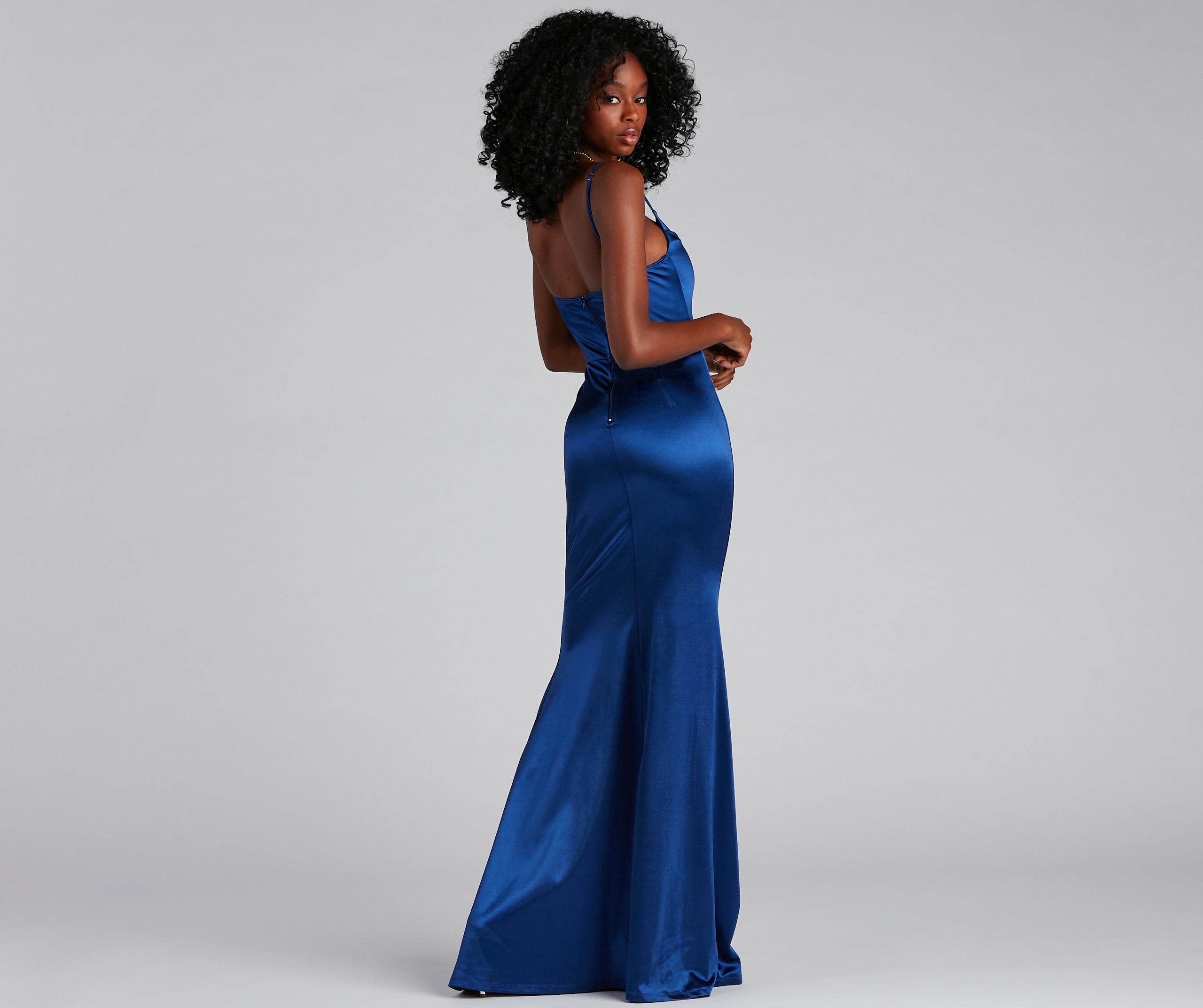 Nahla Formal Satin Mermaid Dress is the perfect prom dress pick with on-trend details to make the 2024 dance your most memorable event yet!