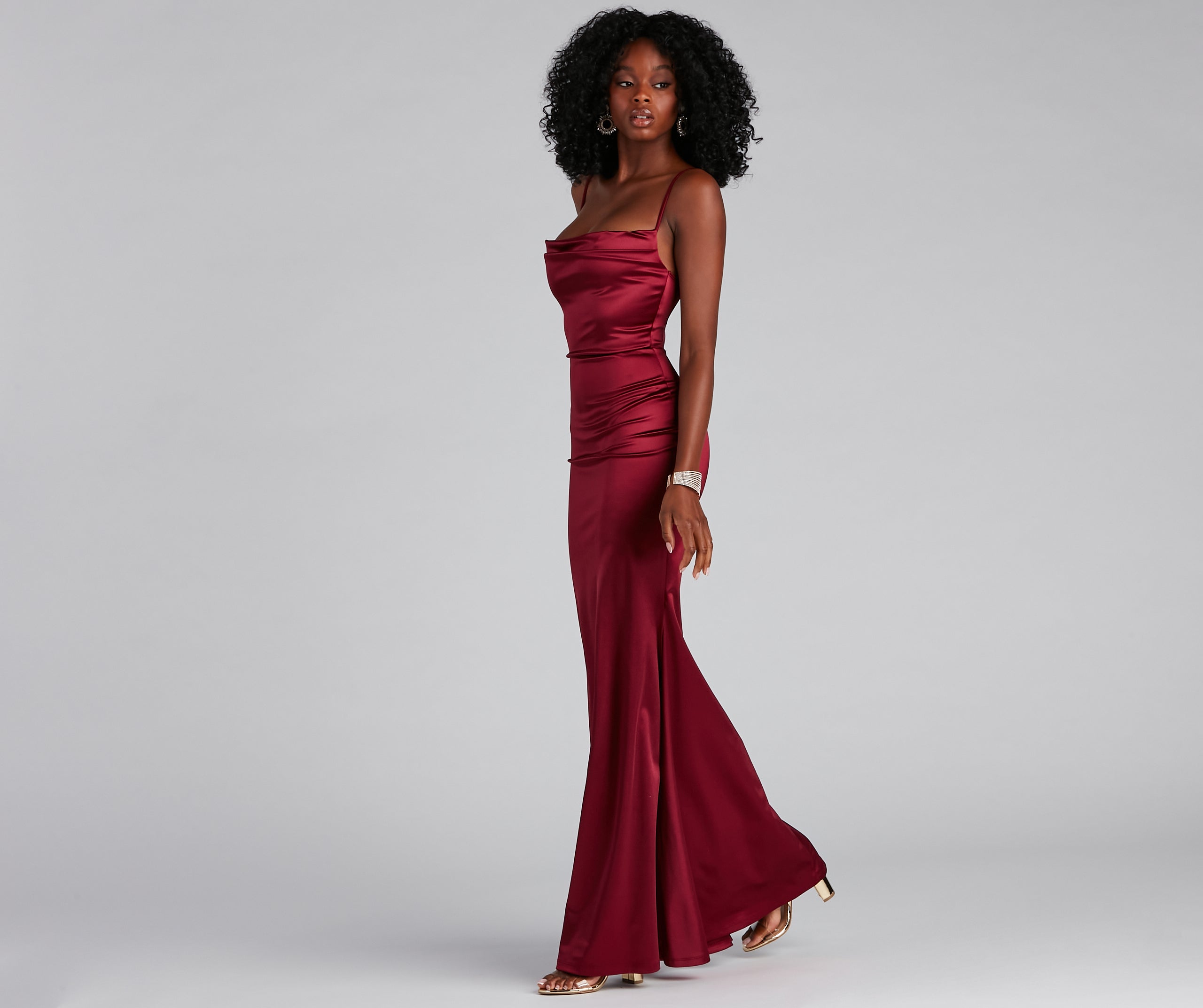 Nahla Formal Satin Mermaid Dress is a stunning choice for a bridesmaid dress or maid of honor dress, and to feel beautiful at Prom 2024, summer weddings, formals, & military balls!