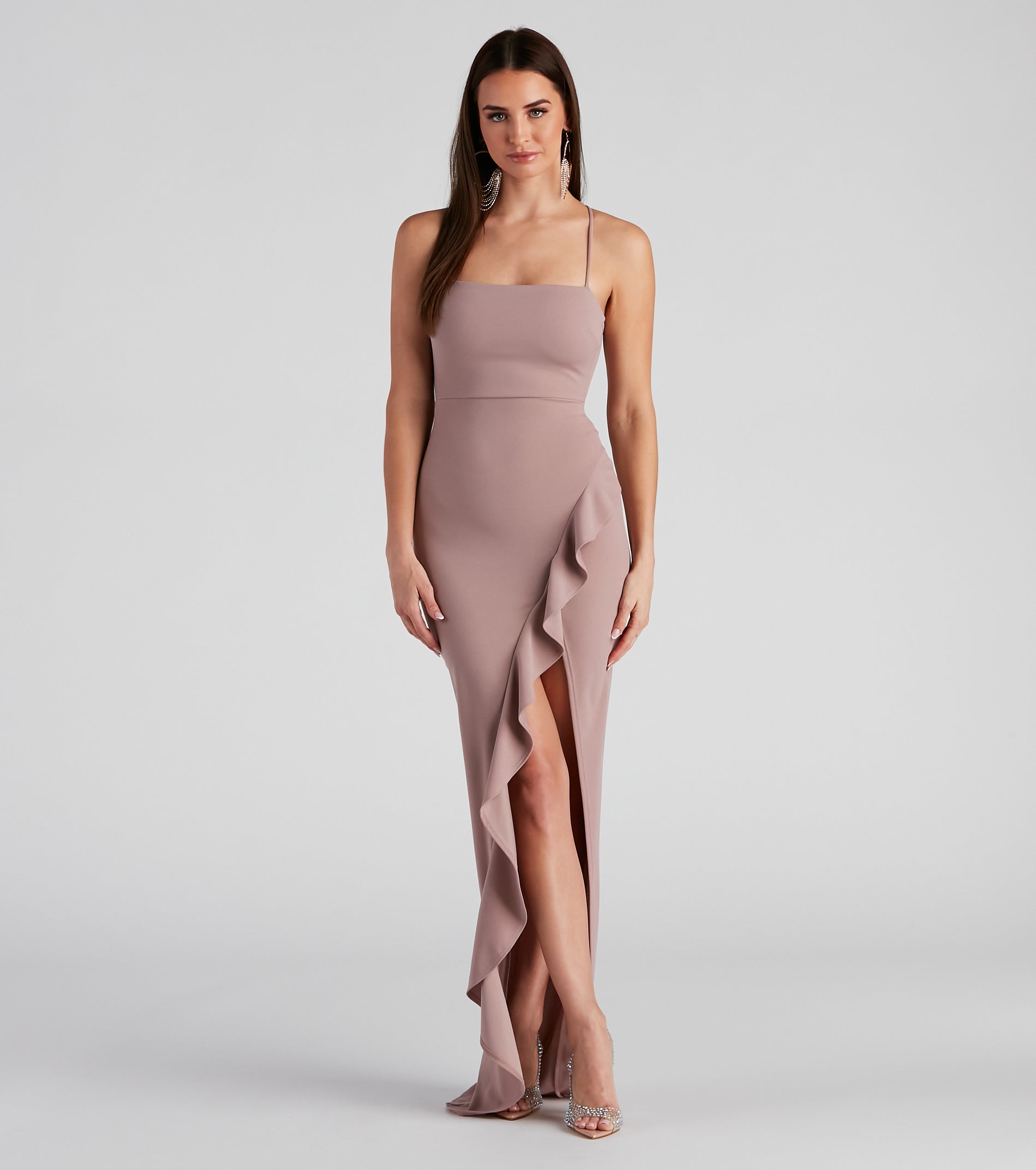 Tiffany Sleeveless High Slit Formal Dress is a gorgeous pick as your formal dress for wedding guests, fall bridesmaids, or military birthday ball attire!