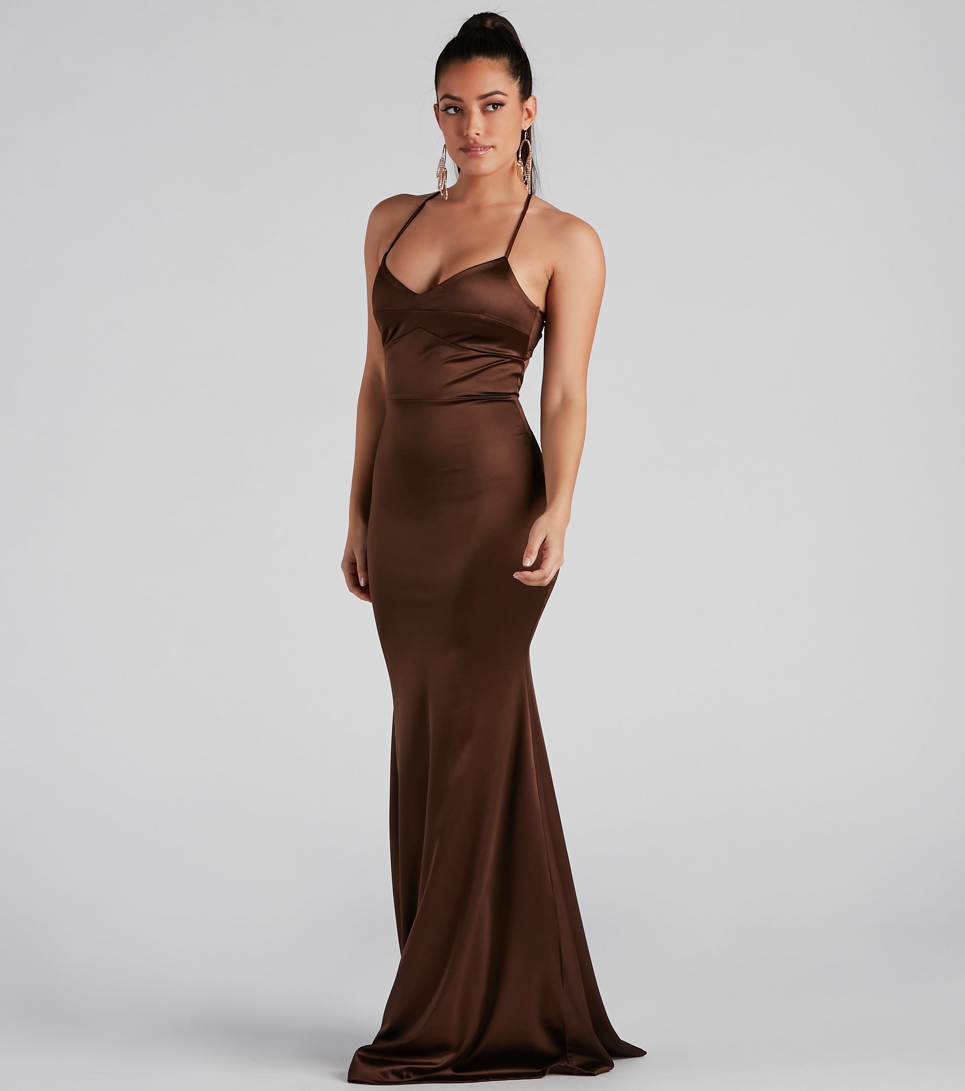 Marsha Formal Satin Tie Back Dress creates the perfect summer wedding guest dress or cocktail party dresss with stylish details in the latest trends for 2023!