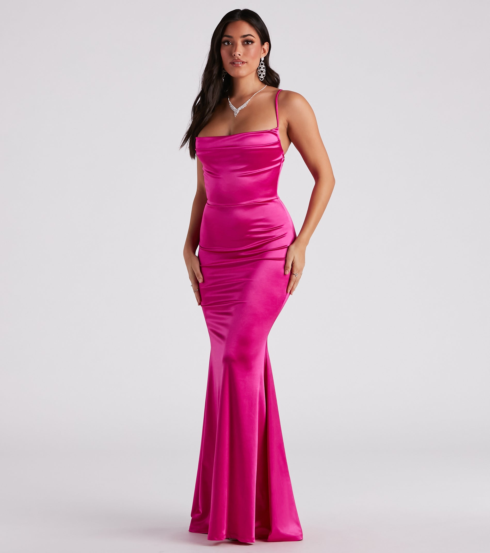 Nahla Formal Satin Mermaid Dress is the perfect prom dress pick with on-trend details to make the 2024 dance your most memorable event yet!