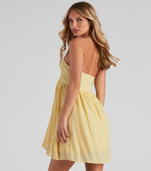 Feel The Sun Halter Sweetheart Skater Dress