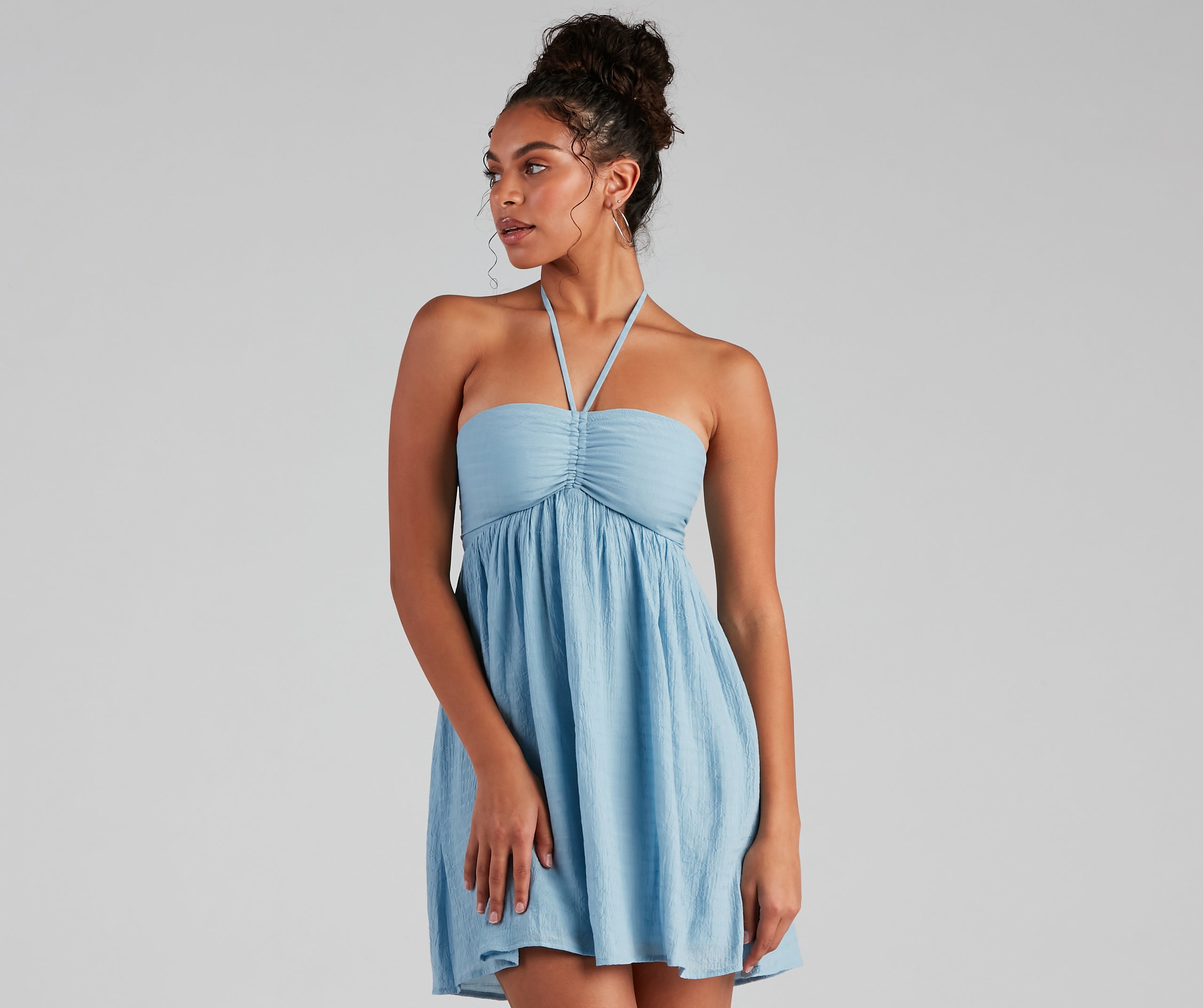 Feel The Sun Halter Sweetheart Skater Dress