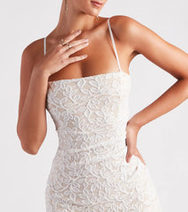 Picture-Perfect Glitter Lace Short Dress