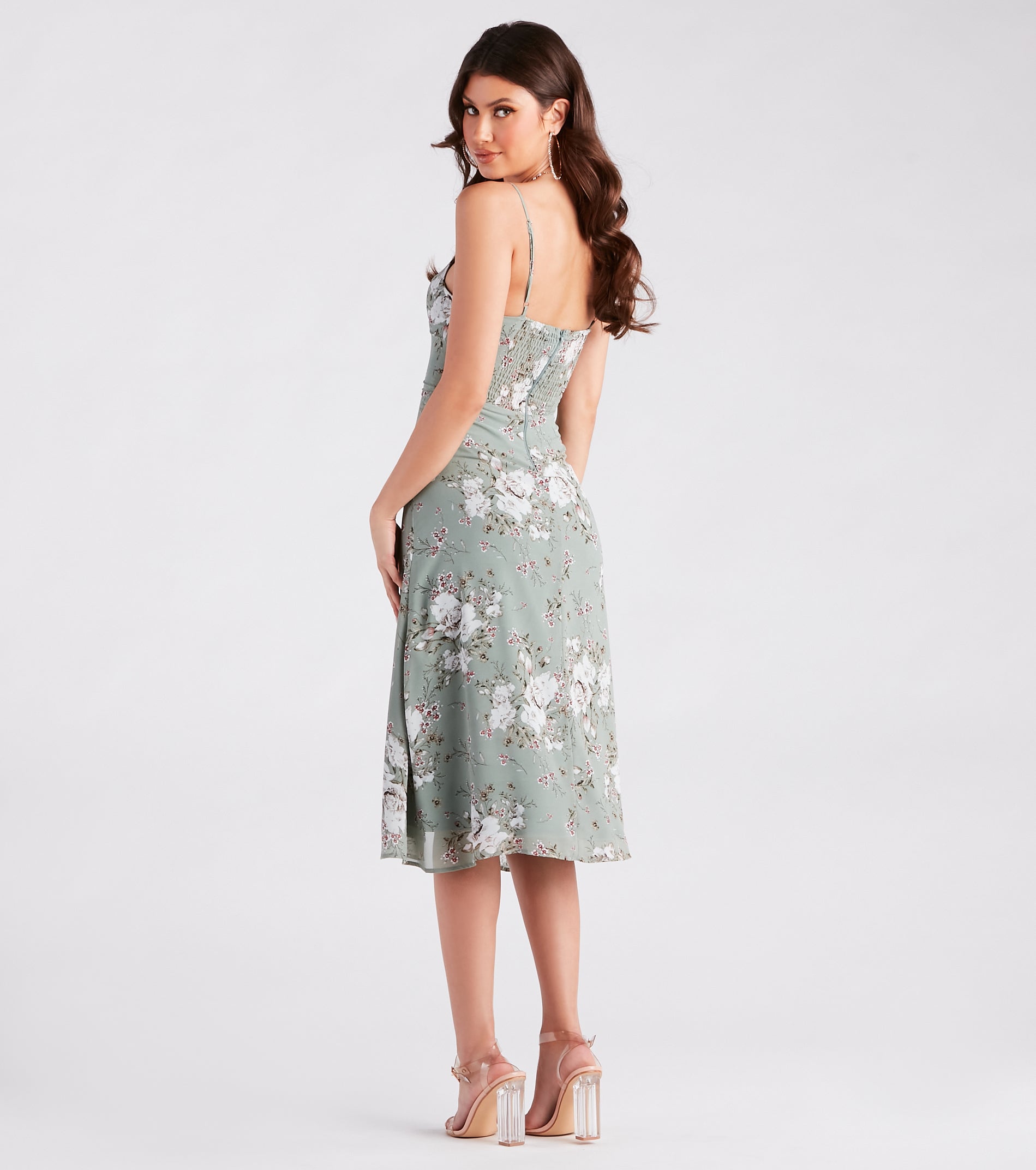 The Garden Chic Floral Chiffon Midi Dress is a casual dress for more than special occasions with a fitted or flowy silhouette and accents in the most recent trends!