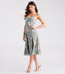 The Garden Chic Floral Chiffon Midi Dress as your wedding guest dress with a stylish neckline and/or sleeves and elevated details on the back and front will make you the best dressed at any event!