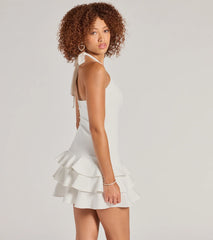 Sweet And Trendy Drop Waist Ruffled Skater Dress