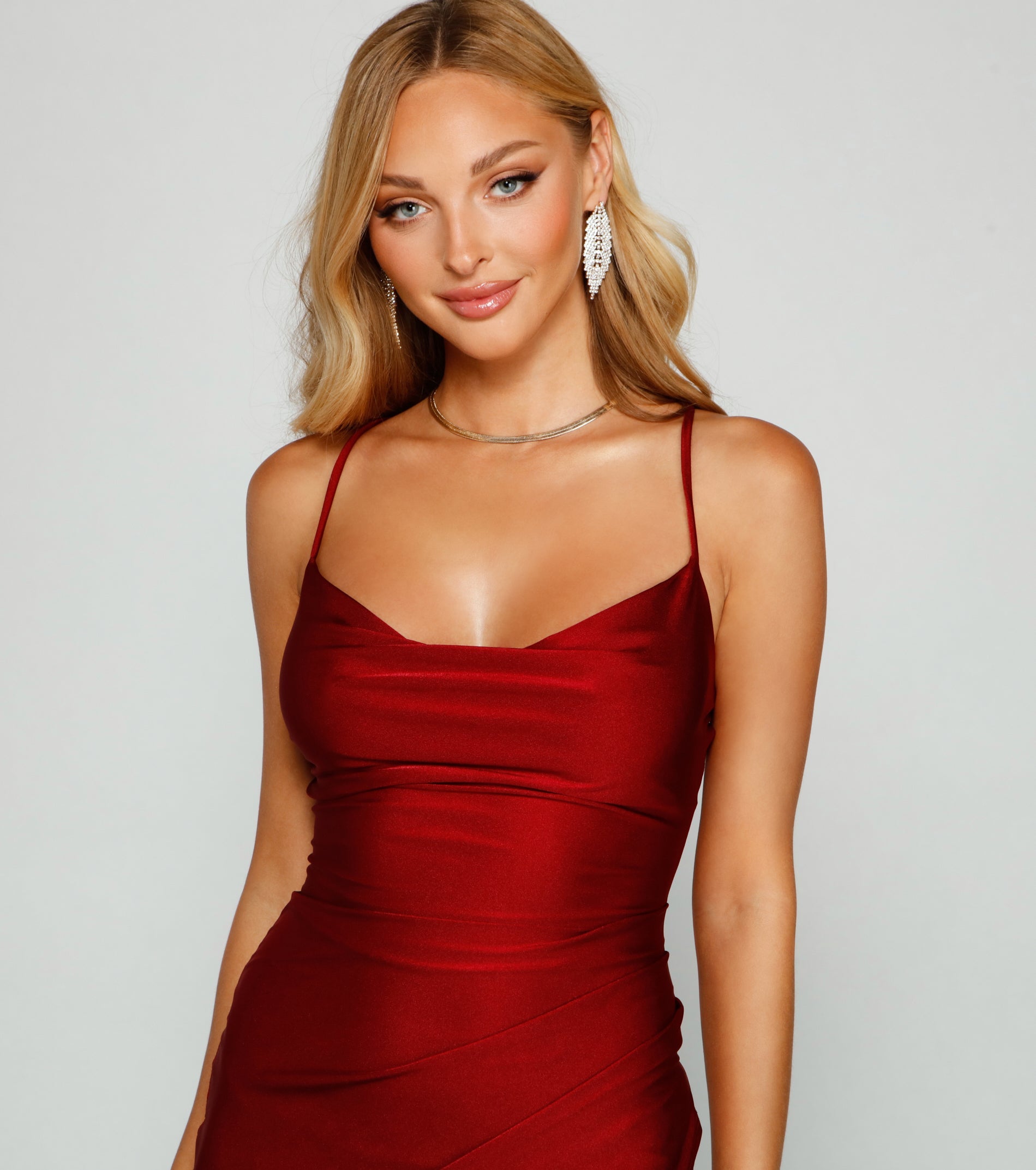 Level up your club dress with the All The Right Moves Cowl Neck Mini Dress to create a trendy Vegas outfit or nightclub dress with the hottest details!