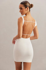 Open Back Mini Dress in Ivory