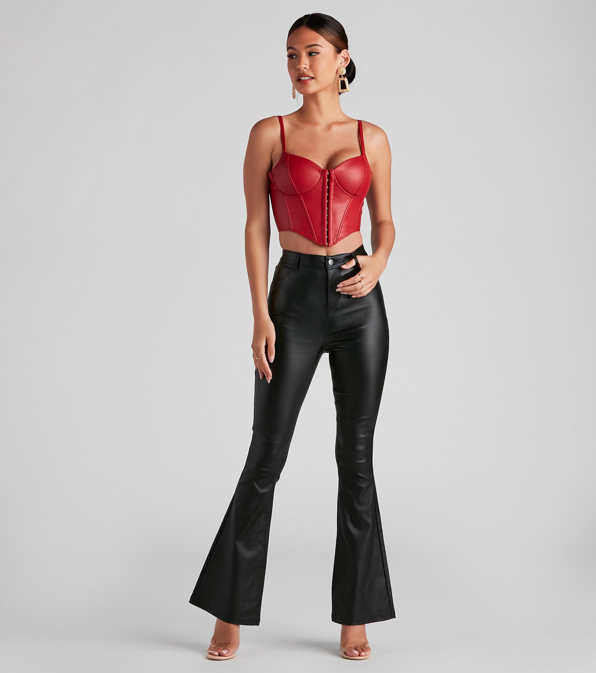 The waist-defining bodice style of the Bold Moment Faux Leather Corset Top is perfect for making a statement with your outfit and provides the boning, molded cups, or lace-up details that capture the corset trend.