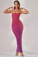 Embellished Maxi Dress in Pink/Purple Ombr¨¦