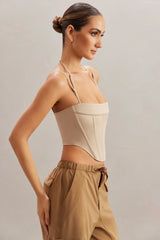 Square Neck Corset Top in Stone