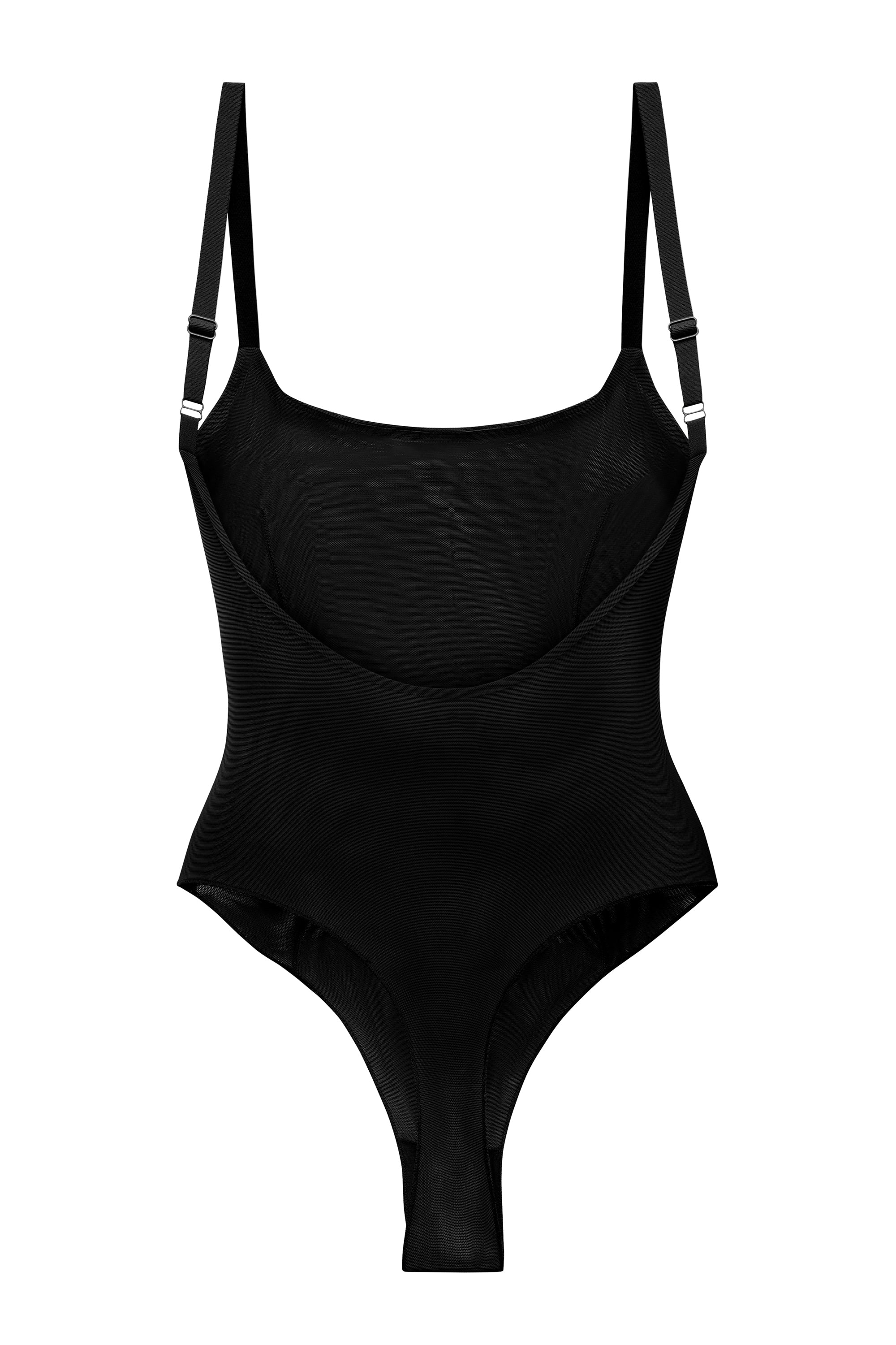 Weicher Mesh-Bodysuit in Schwarz