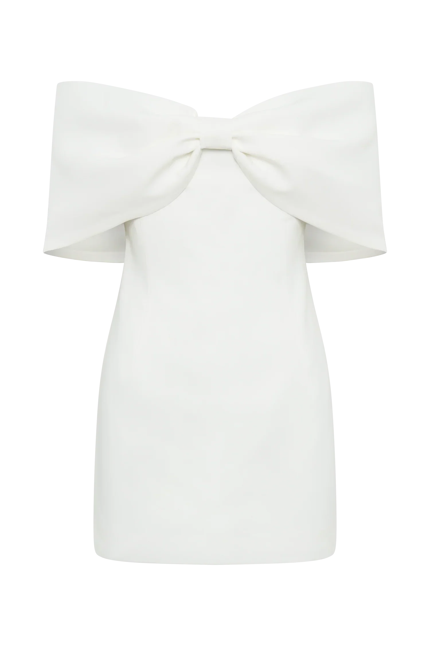 Gwyneth Off Shoulder Bow Mini Dress - White