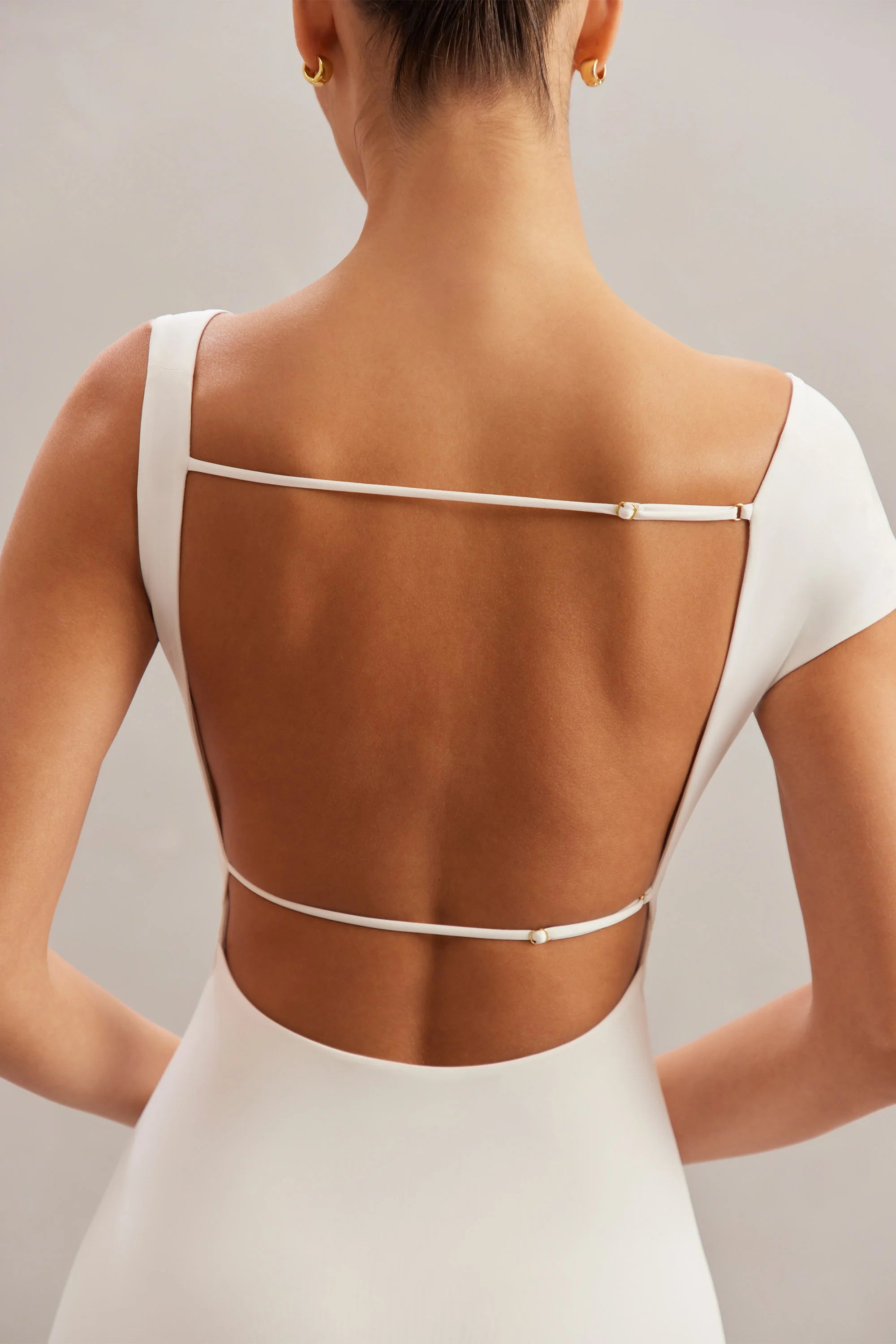 Open Back Mini Dress in Ivory