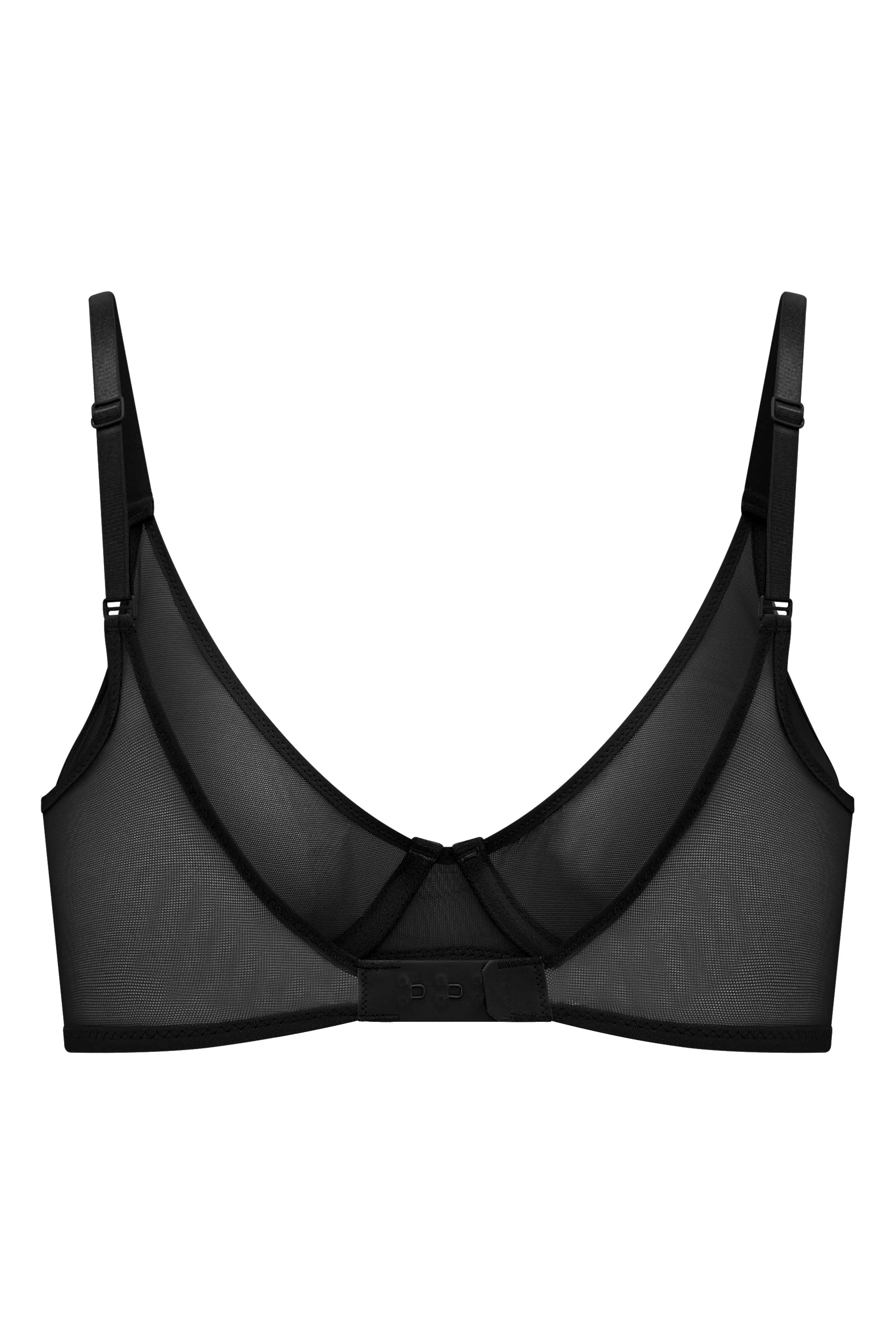 Reggiseno con ferretto a strato singolo in morbida rete in nero