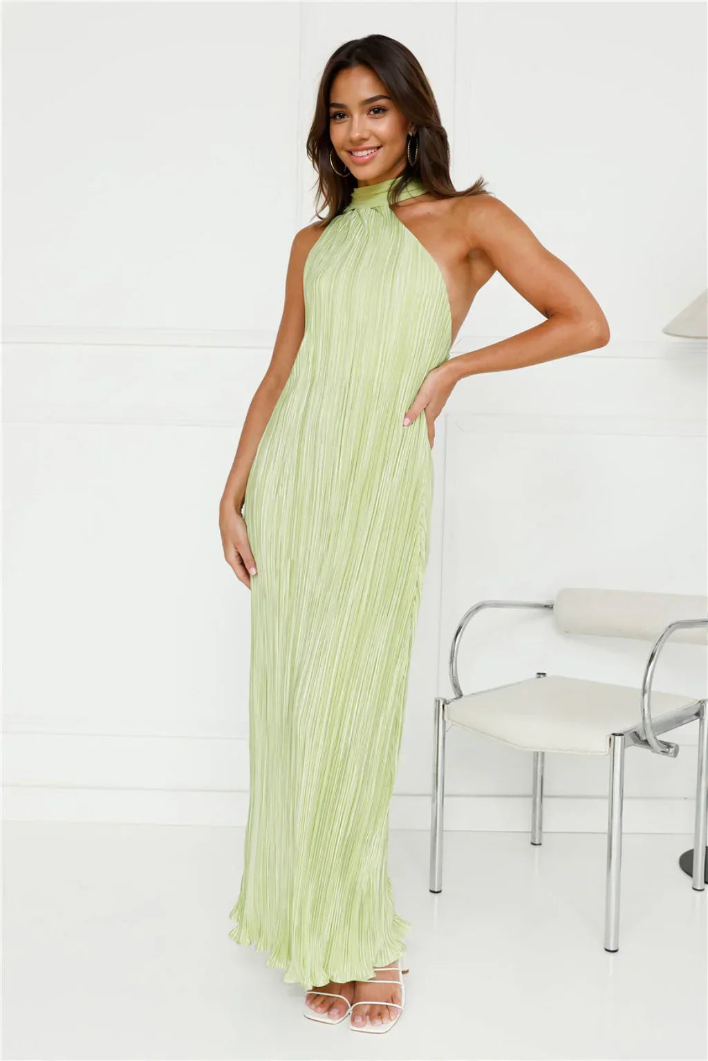 Plisse Perfect Maxi Dress Lime