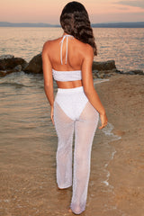 Beaded Flare Trousers in Lilac