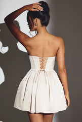 Corset Tulle Mini Dress in Ivory