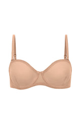 Soft Mesh Strapless Bra in Warm Peach