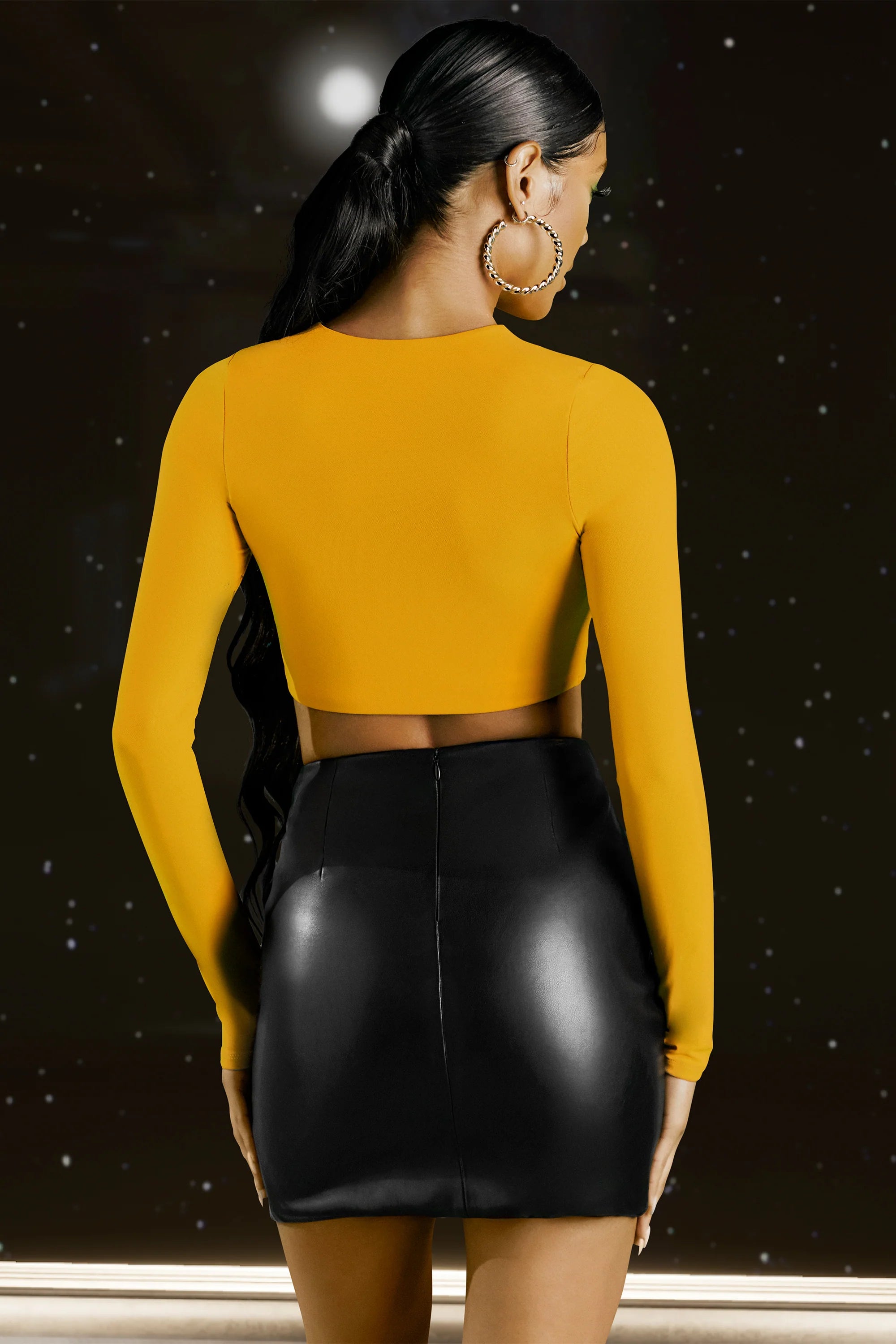 Asymmetric Long Sleeve Top in Yellow