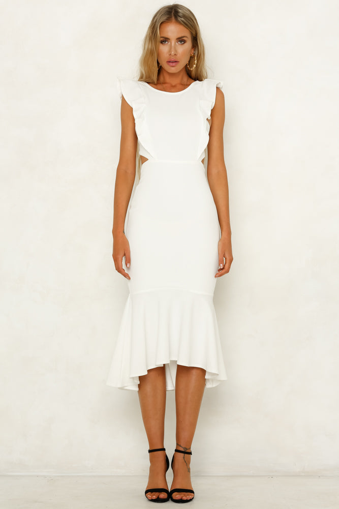 Only On Stage Midi Dress White