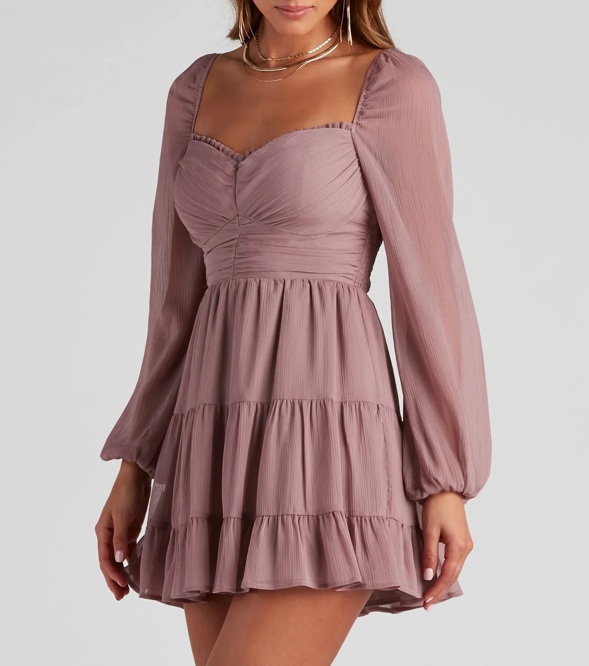 Effortless Muse Chiffon Skater Dress