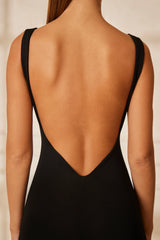 Sweetheart Neckline Backless Jumpsuit in Black