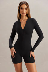 Long Sleeve Unitard in Black