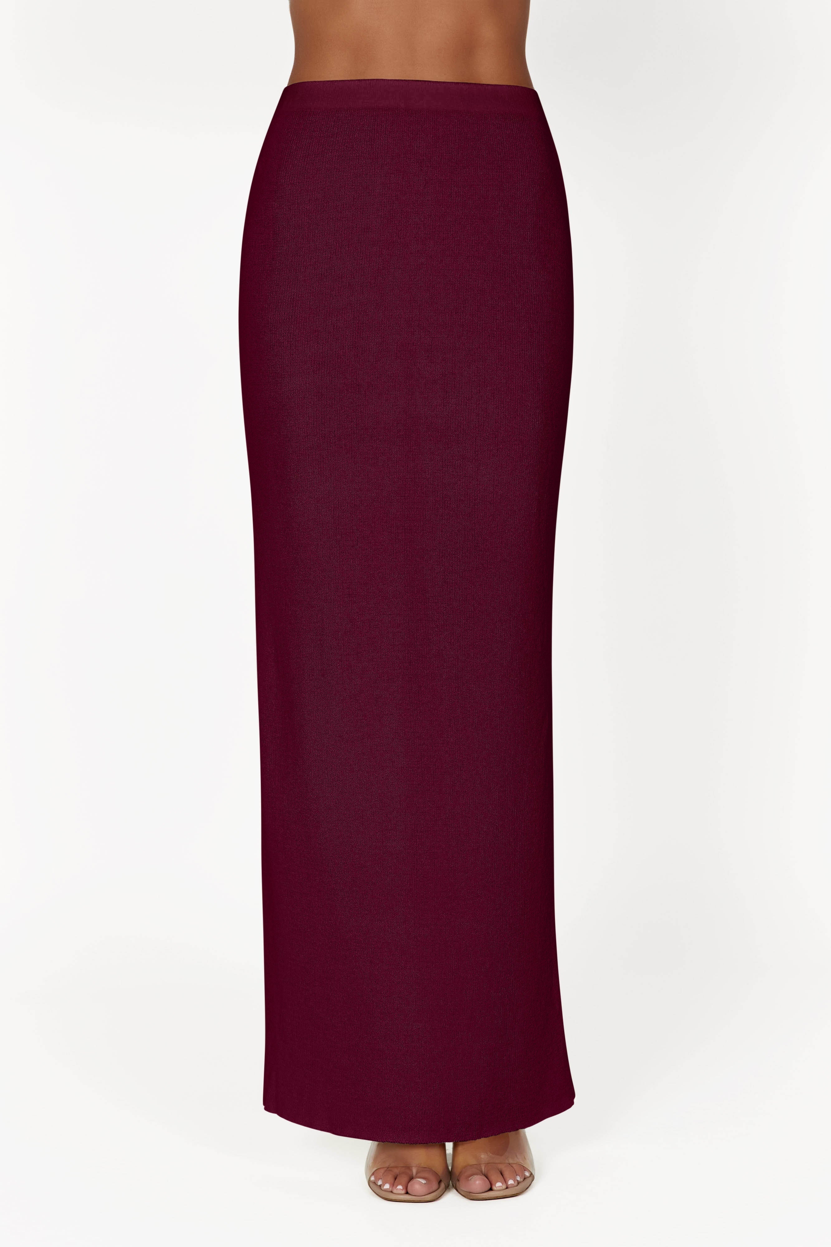 Maribelle Knit Maxi Skirt - Wine