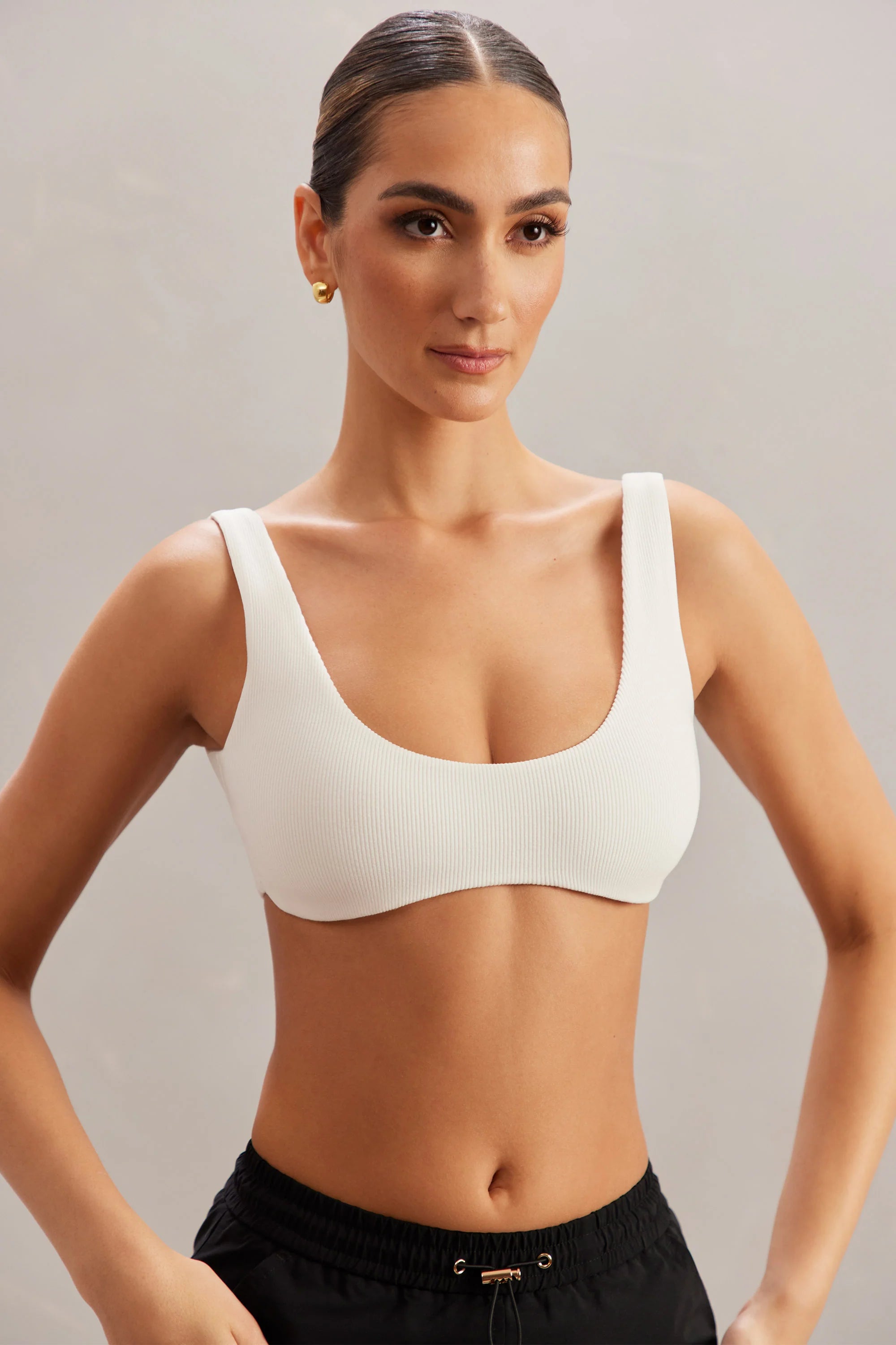 Bralette con scollo profondo in avorio