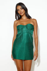 Plisse Lovers Mini Dress Green