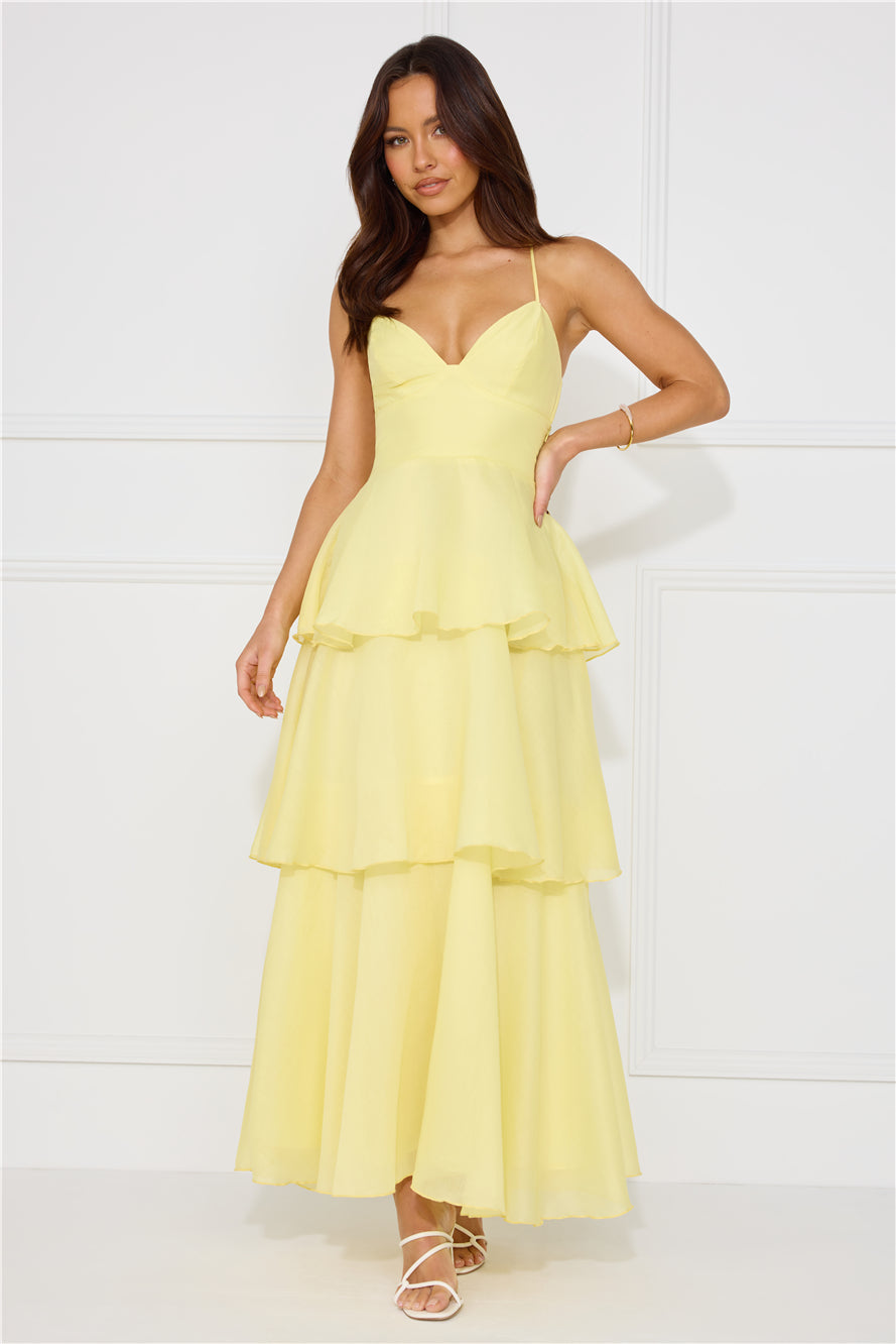 Mysterious Beauty Maxi Dress Yellow