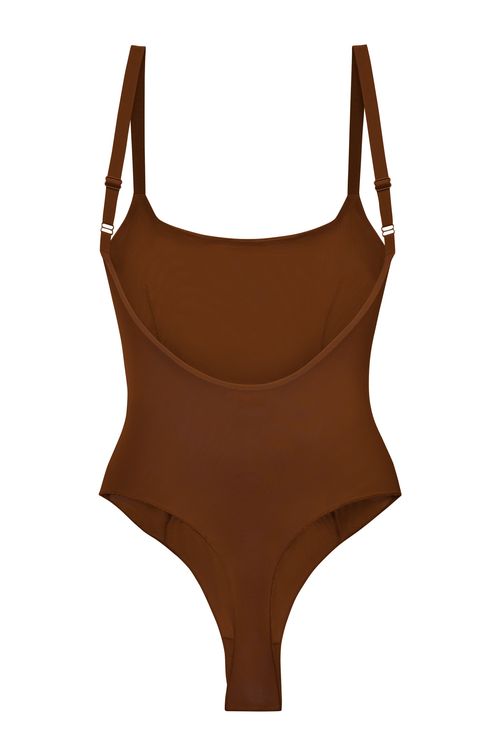 Soft Mesh Bodysuit in Chestnut