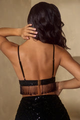 Top reggiseno decorato in nero