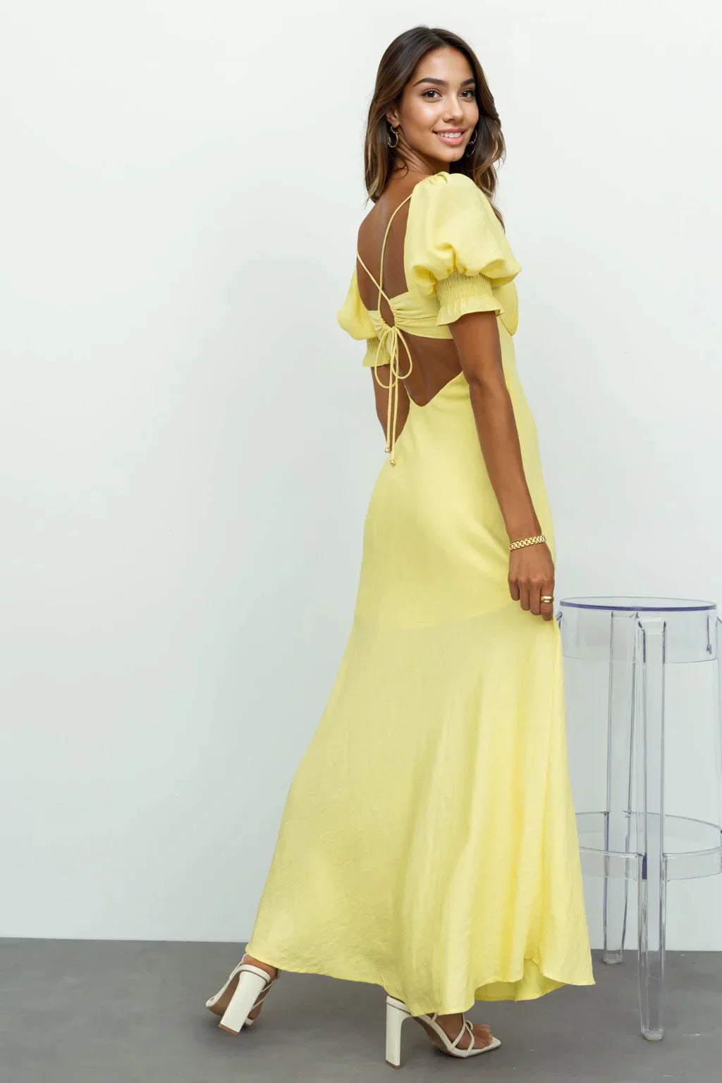 Love Rider Midi Dress Light Yellow