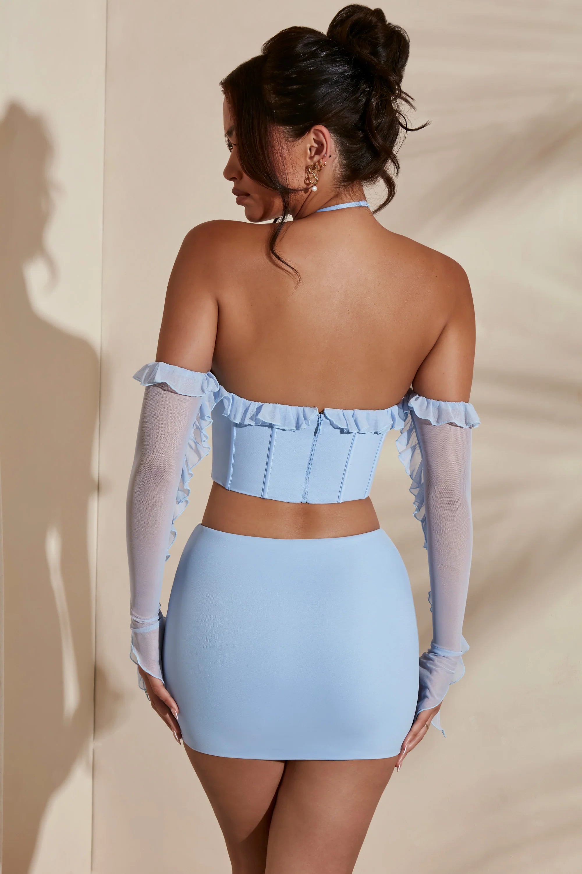 Micro Mini Skirt in Light Blue