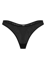 Weicher Mesh-Tanga in Schwarz