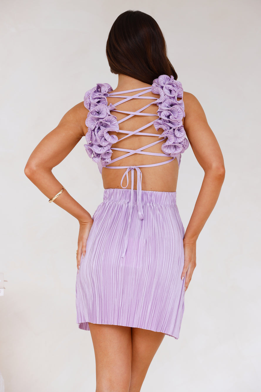 Moonlight Shimmer Mini Dress Lilac