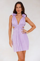 Moonlight Shimmer Mini Dress Lilac