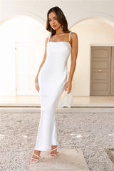 Mermaid Dreams Satin Maxi Dress White