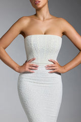 Embellished Corset Gown in White